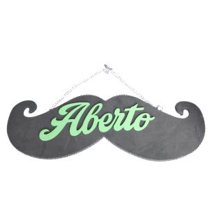 Placa Aberto/Fechado Emborrachado